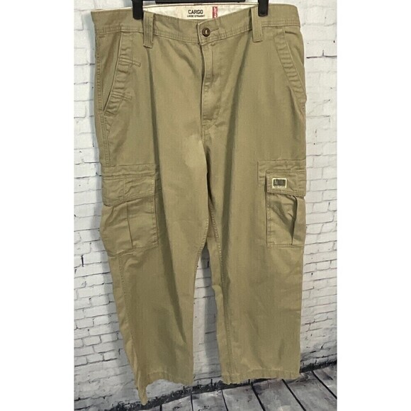 Levis Mens Cargo Loose Straight Khaki Skater Pants Size 34x32 Large Pockets T - Picture 2 of 12